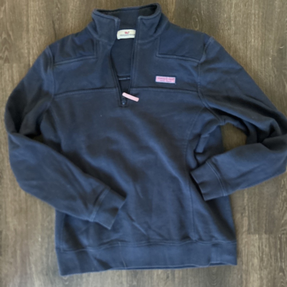 Vineyard Vines Women's Size Small Shep Shirt 1/4 Zip Pullover Navy Blue Cotton